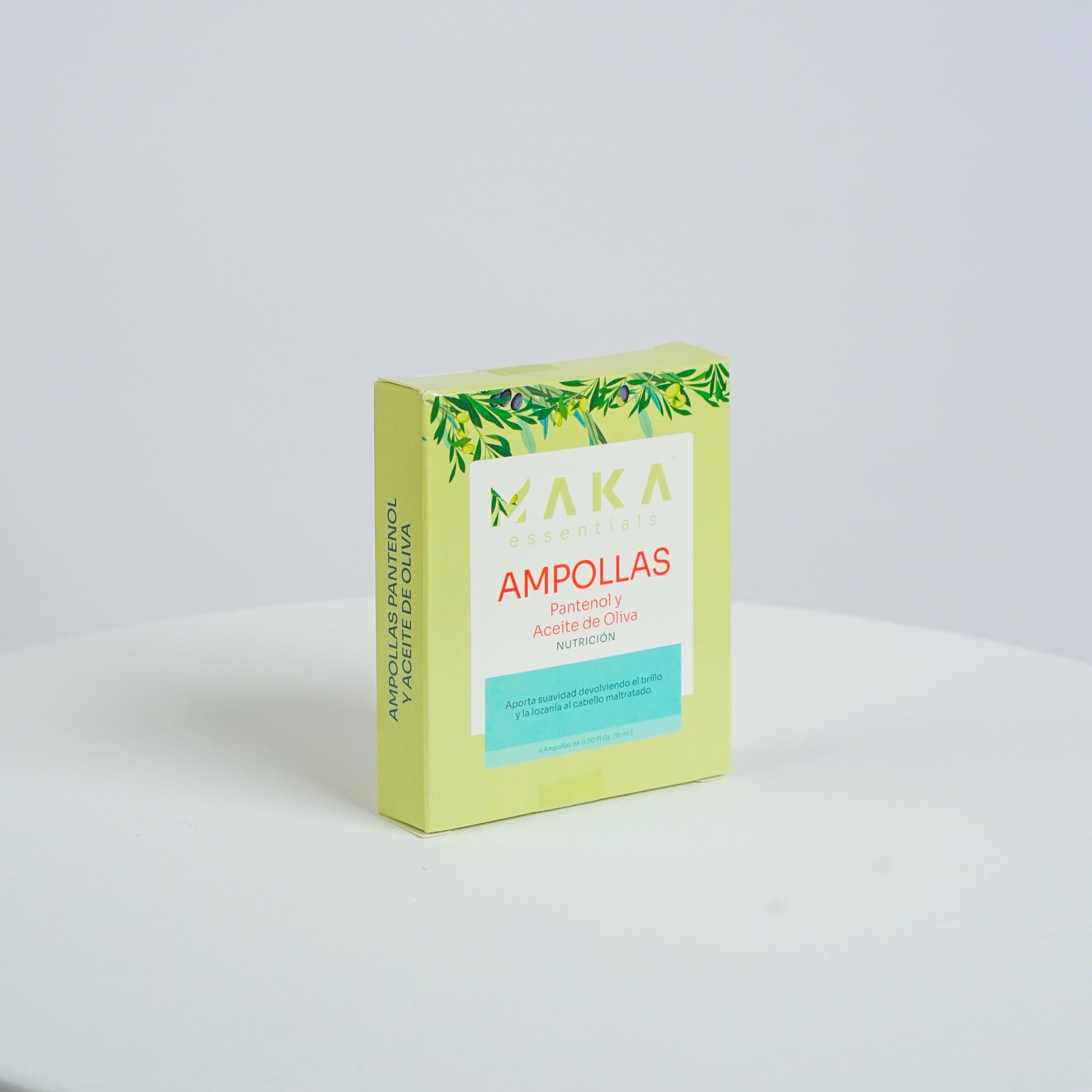 Maka Essentials - Panthenol and Olive Oil Ampoules - nourishes - softens - shines - hydrates - protects - strengthens - repairs - vitalizes - 0.50 Fl Oz