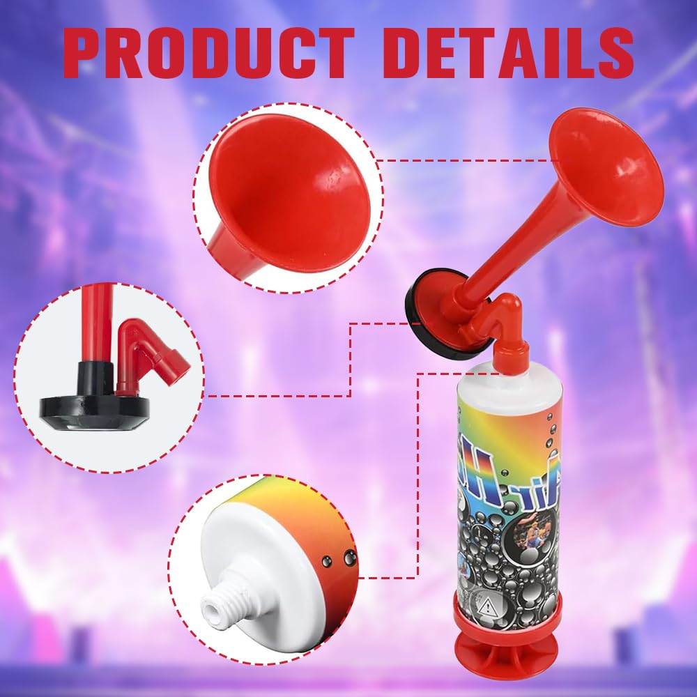 Tromba da Stadio, 4 Pezzi Air Horn, Trombetta da Stadio Forte, Tromba Ad Aria Compressa, Handheld Fanfare Air Horn, Tromba da Stadio per Feste Partite di Calcio Eventi Sportivi