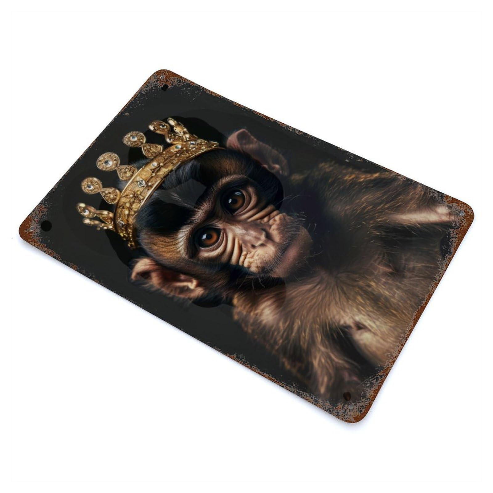 Cute Monkey King Retro Metal Sign 11.8"x7.9", Classic Wall Plaque for Garage, Pub Or Kitchen