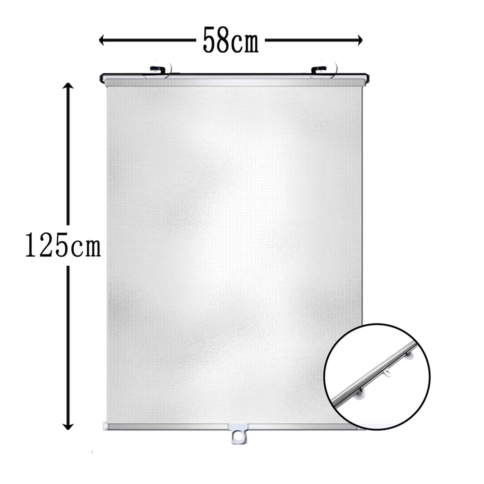 Tenda parasole portatile retrattile 58 x 125 cm, con ventosa, leggera, per la privacy, isolamento termico, protezione dai raggi UV, per finestre e porte