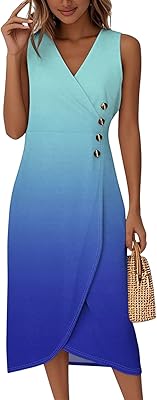 Midi Dresses for Women Formal Wrap V Neck Sleeveless Martinique | Ubuy Midi Dresses for Women Formal Wrap V Neck Sleeveless Martinique | Ubuy