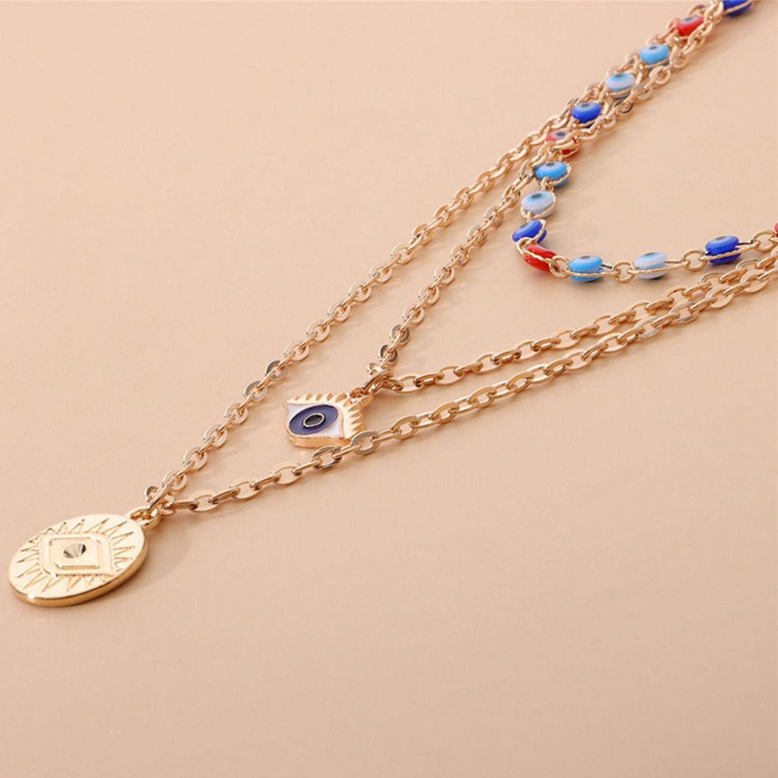 Oog Van De Duivel Hanger Ketting Titanium rvs Rose... - Vicedeal