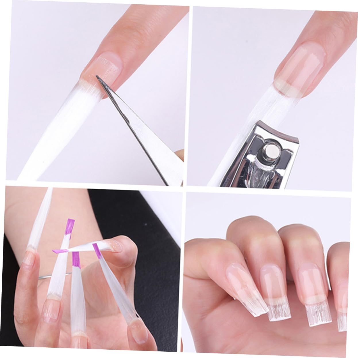 NOLITOY 300piezas Fibra Para Extensión De Uñas Fibra Para Arte De Uñas Fáciles De Aplicar y Adhesión Para Manicuras Casa o Salón