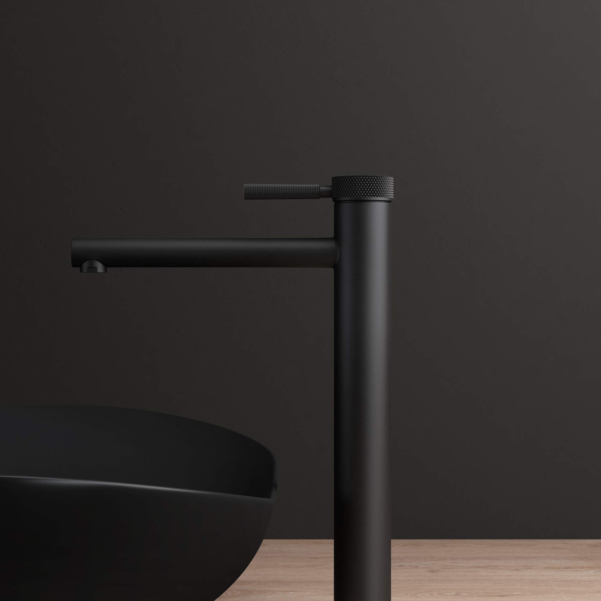 Mai & Mai Rubinetto Miscelatore Monocomando, Altezza 30.5cm, Nero Opaco | Rubinetto Bagno Lavabo Bidet Lavandino, WAO-7601-H