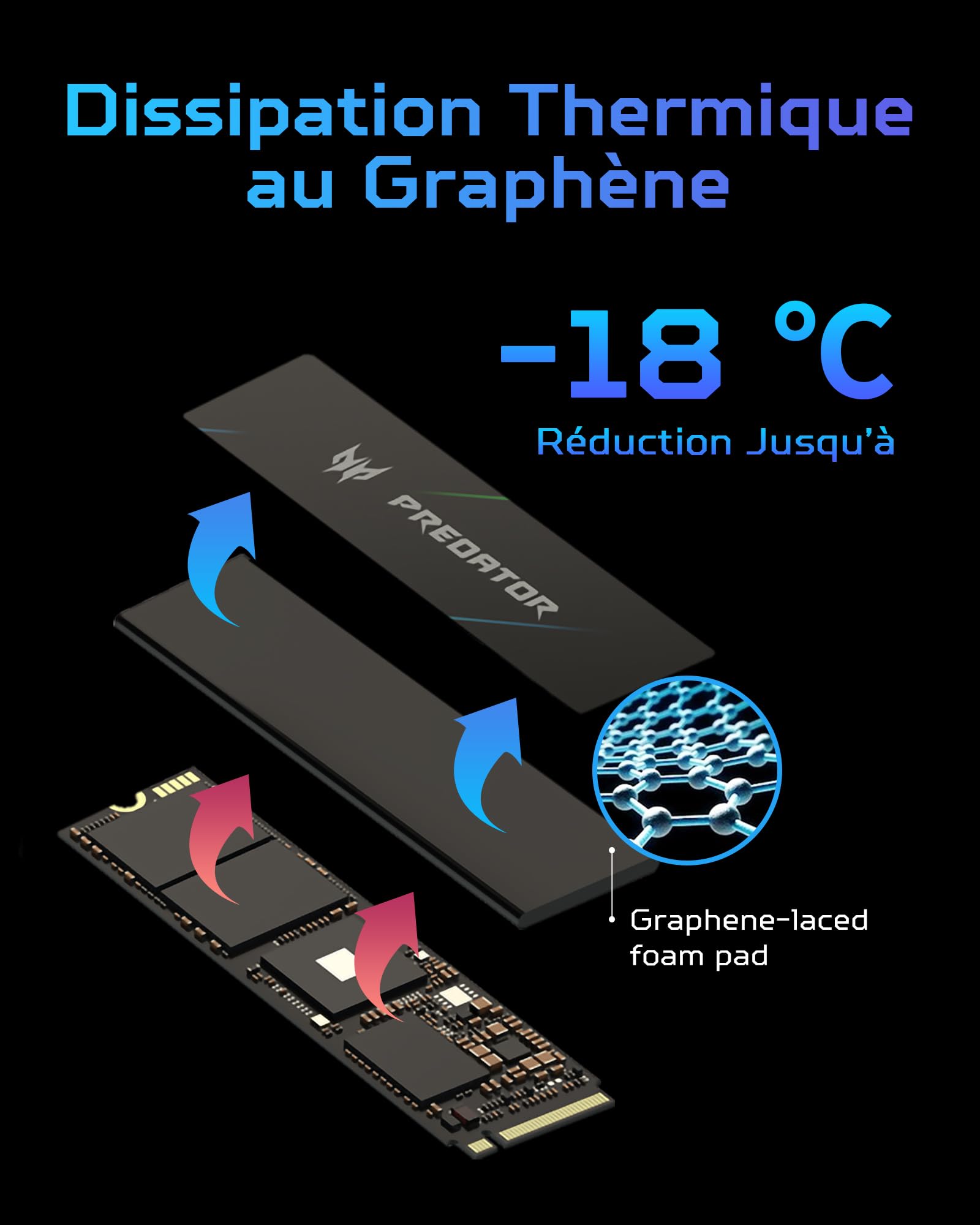 Acer Predator GM7000 Unità SSD interna da 2 TB: M.2 2280 PCIe NVMe Gen4x4 con cache DRAM, fino a 7400 MB/s di riproduzione, SSD interno per laptop e desktop, compatibile PS5