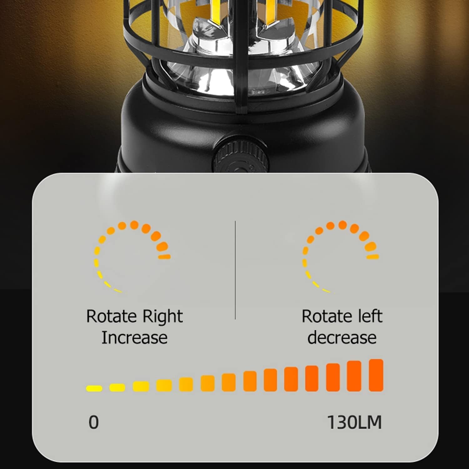 Linterna de camping recargable, LED ultrabrillante, impermeable, 2 modos de luz, luz portátil para tienda de campaña, emergencia, pesca, senderismo, cortes de energía