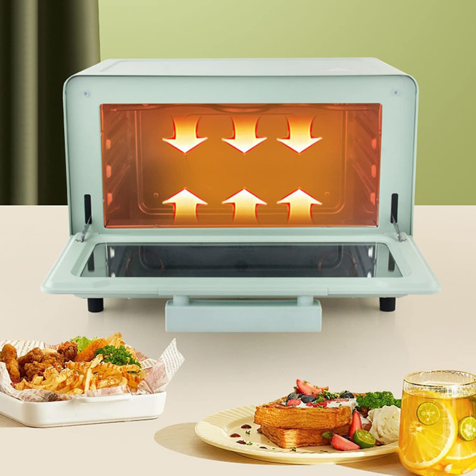 Horno eléctrico y horno microondas integrado, barbacoa multifunción automática para el hogar de 12 litros, horno de gran capacidad de 23L little surprise