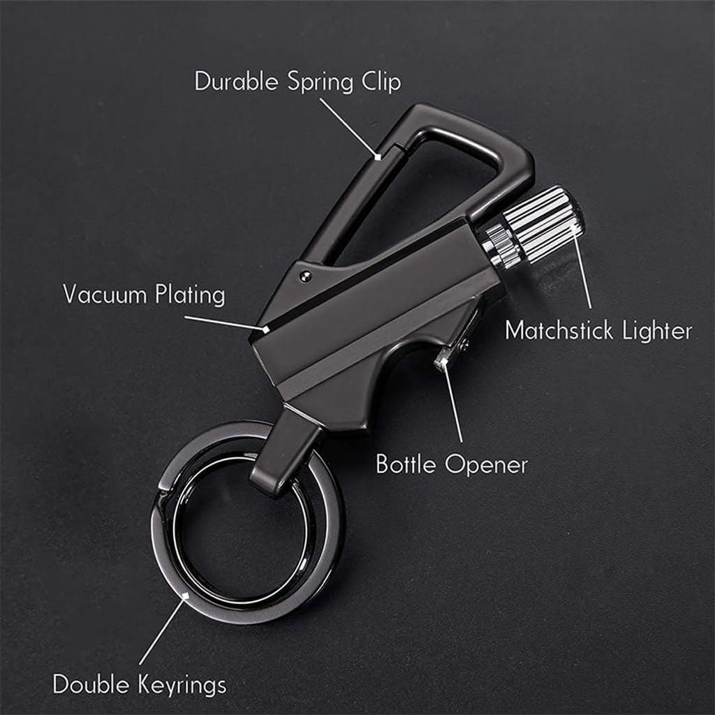 Matches Kerosene Lighter with Keychain Multi-Function Reusable,Outdoor,Camping Mountaineering Hiking Parties,Men's Gifts(2pack 1)