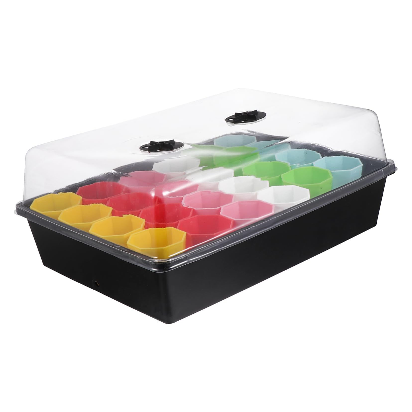 Happyyami 1ensemble Set De Plateaux De Culture avec Couvercle Transparent Kit De Propagation De Plantes avec Pots Macaron Bac De Aéré Et De Humidité pour Et Cultures De Légumes