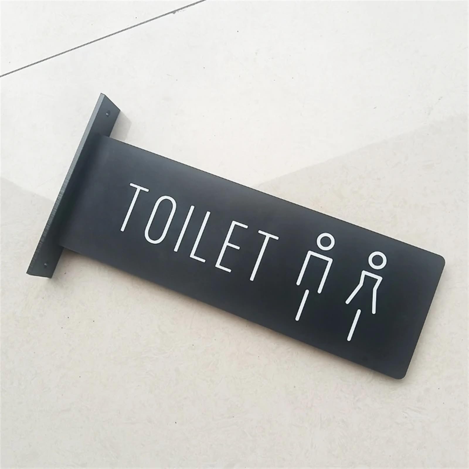 Letrero de Aseo Señal de inodoro doble cara, señales pared lateral baño, recordatorio, puerta montadas lateralmente for hombres y mujeres(1)