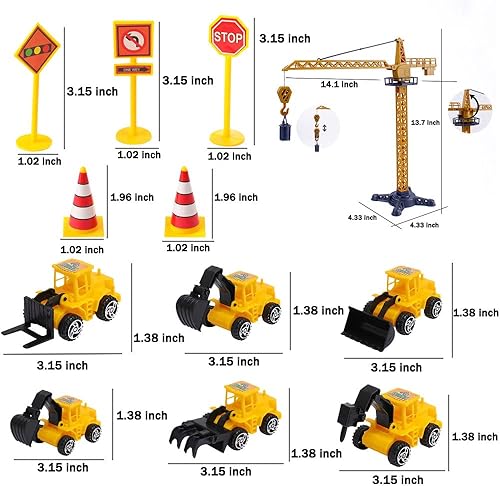 Miniatura 2 de Decoración para tartas de construcción, grúa grande, excavadora, tráfico, señales de tráfico, decoración de pasteles, suministros de fiesta de