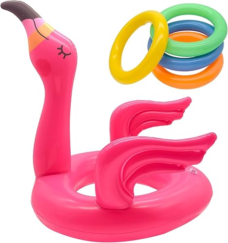 Juguetes inflables de flamenco para piscina, juego inflable de lanzamiento de anillos de flamenco, juego de lanzamiento de anillos de flamenco, disponible en Yaxa Venezuela