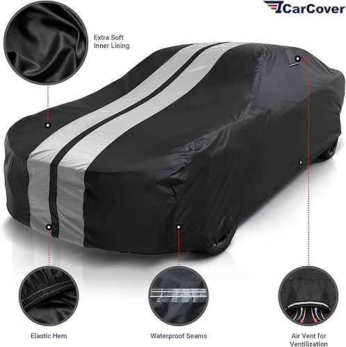Miniatura 2 de iCarCover Funda de automóvil personalizada para Ford Mustang 1974-1978, impermeable, para todo tipo de clima, lluvia, nieve, UV, protector solar