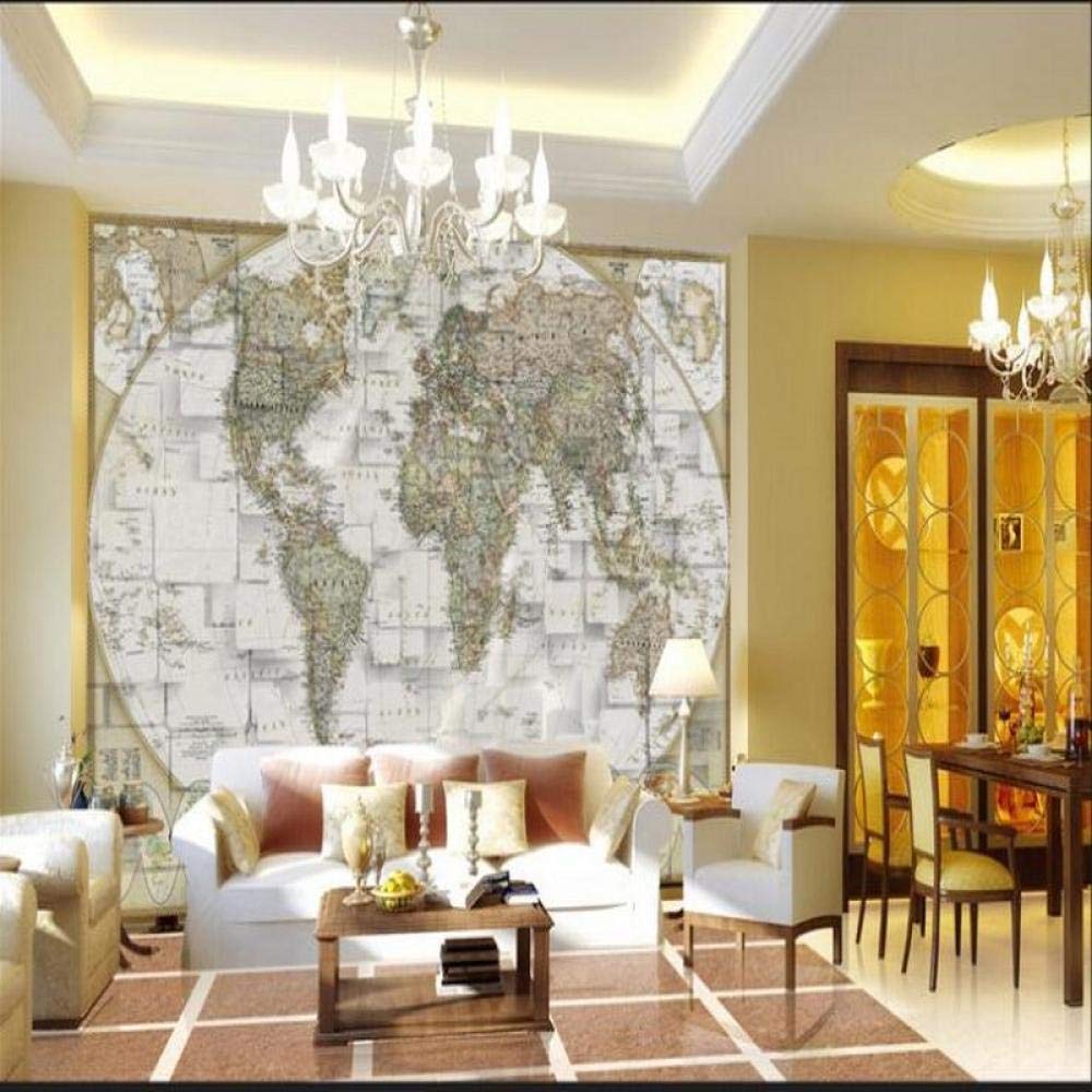 Murales Personalizados A Gran Escala Murales Estéreo 3D Mapa Del Mundo Tv Telón De Fondo No Tejido Papel Tapiz,400 * 280Cm