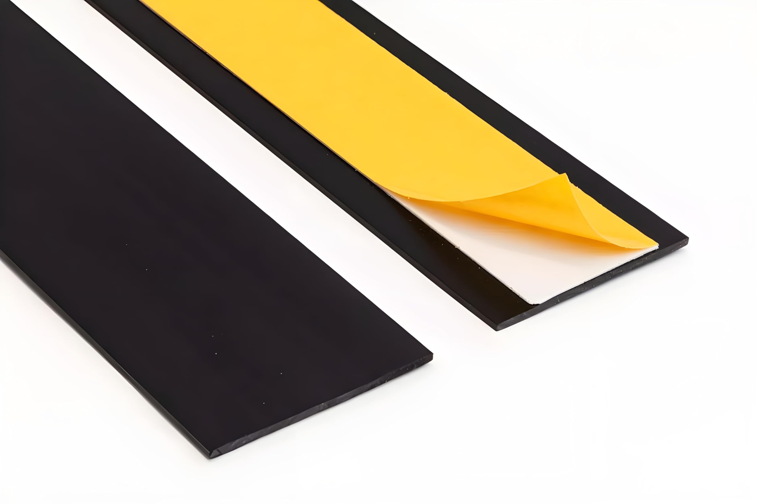 1 Metre (39.37") Self-Adhesive Durable PVC Flat Bar Trim Door Window Architrave UV Resistance in Black or White Cover for DIY Projects TMW Profiles (Black - 75 x 3 mm)