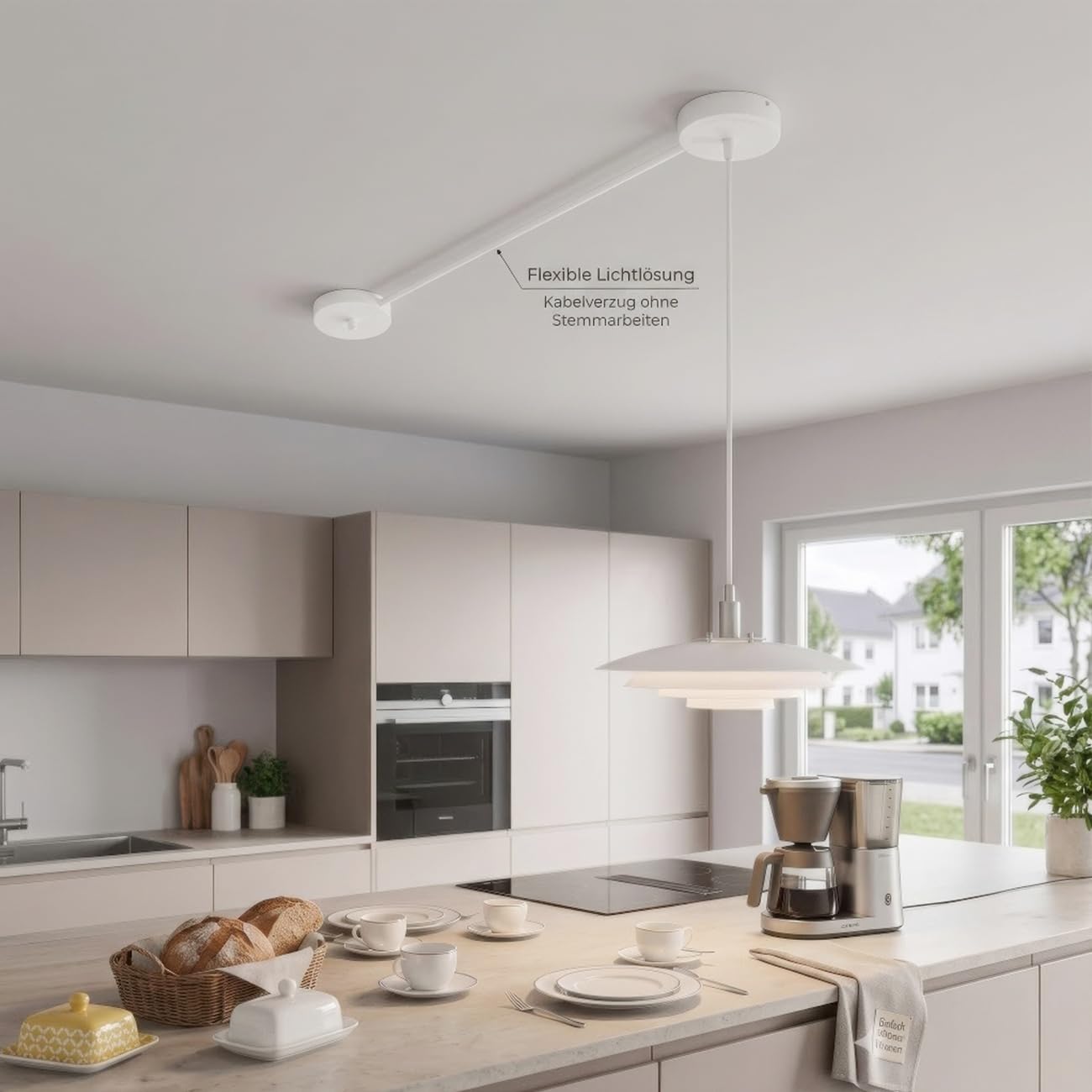 Kabelkanal Extention, Kabelführung aus Stahl,Metall Deckendose kabelabdeckung Decke Lampenabdeckung Deckenanschluss (Schwarz, 100 cm)