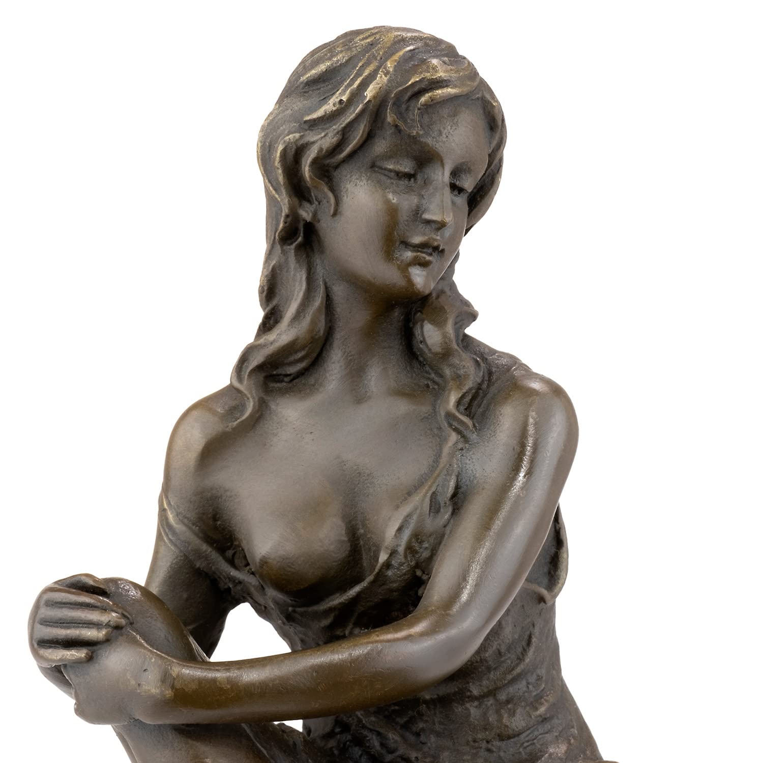 Moritz Bronze Frau auf Barhocker aufrecht 27,5 cm Akt Skulptur Deko Statue | Massive Handarbeit, sitzende Dame mit übereinandergeschlagenen Beinen, Frauenfigur, Wohndeko und Geschenk für Sie