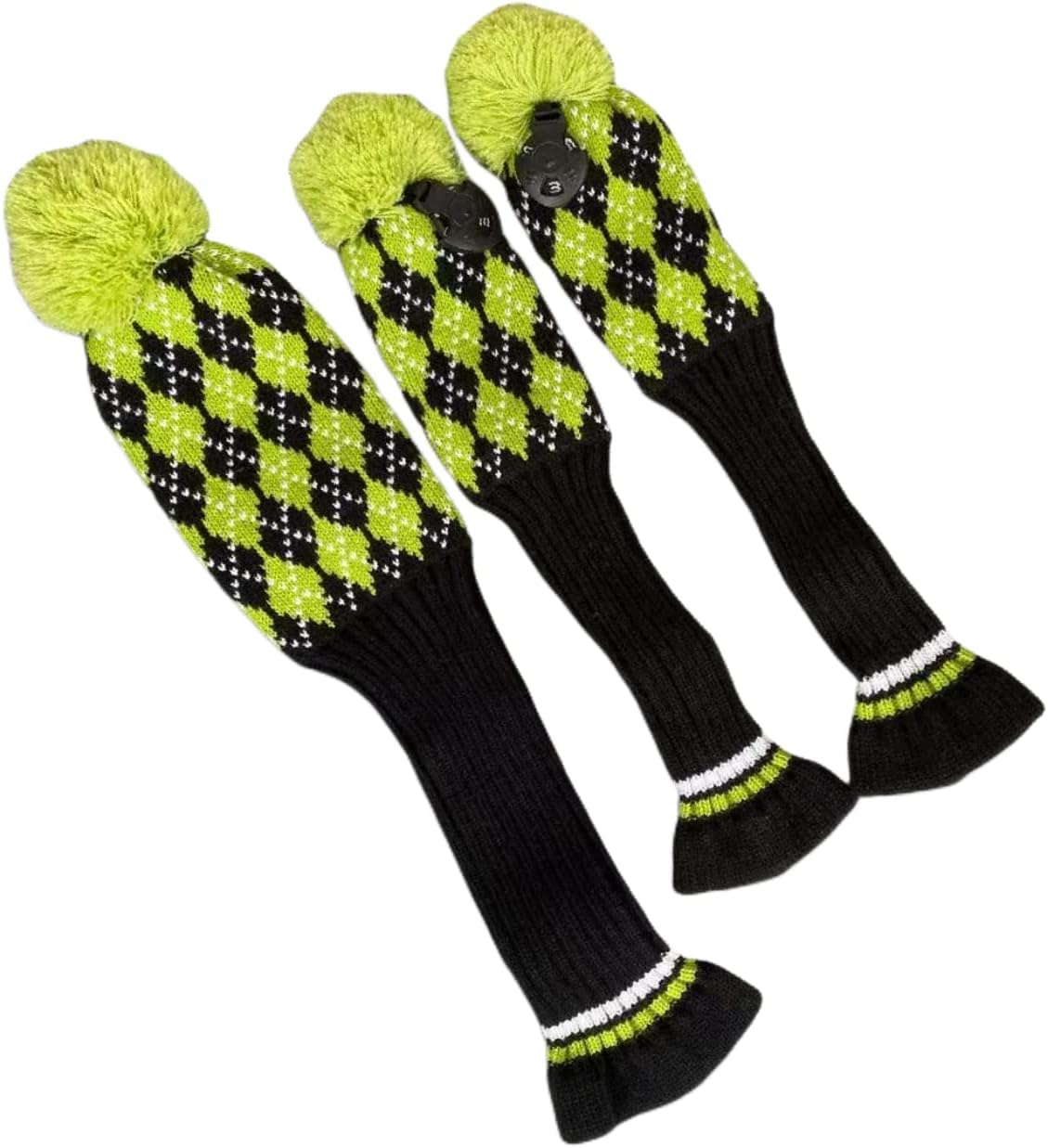 3pcs Knit Golf Headcovers Club Head Covers Golf Driver 3 5