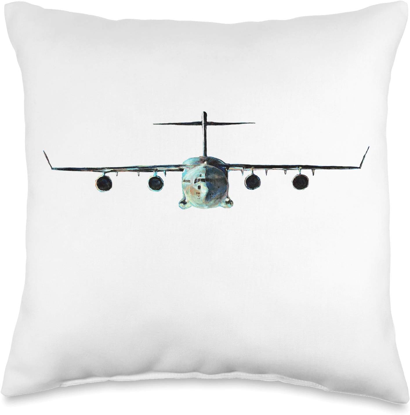 C-17 Airplane in Flight Throw Pillow