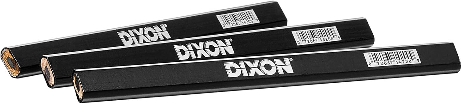 Dixon X14220 Industrial Carpenter Pencils, 20 Count (Pack of 1), Matte Black : Office Products