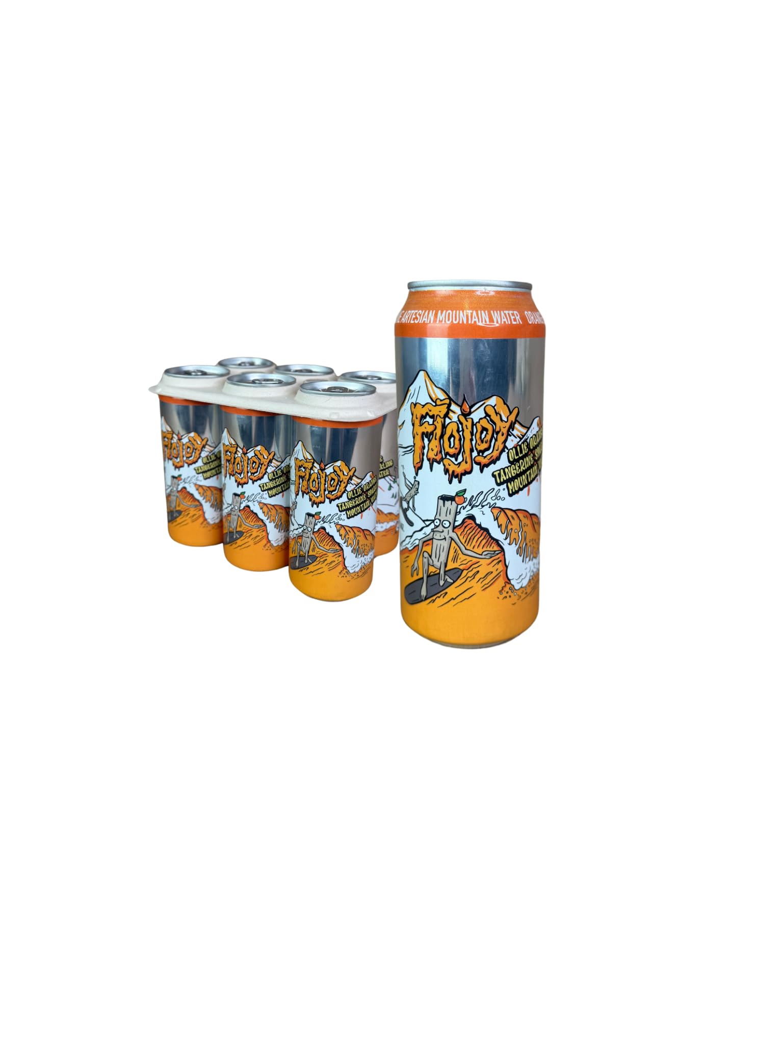 Flojoy Ollie Orange Tangerine Mountain Water, All Natural Mineral & Electrolyte, Organic Flavored Sparkling H2o, Recyclable Cans, Made in California,