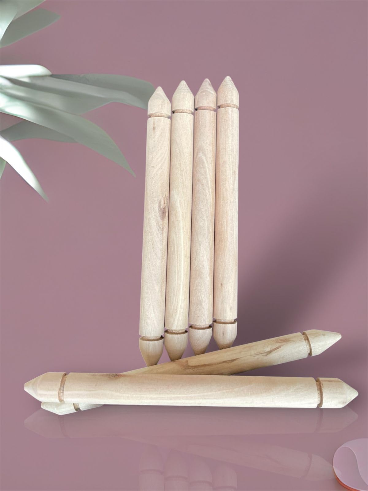 BLOOMAX® 9-Inch/20mm Wooden Scroll Rods With End Designs (12 Pcs) | Sturdy Unfinished Hardwood Dowels for DIY Crafts, Wedding & Party Invitations, Wall Decor | Beautifully Designed Natural Wood Sticks for Art Projects