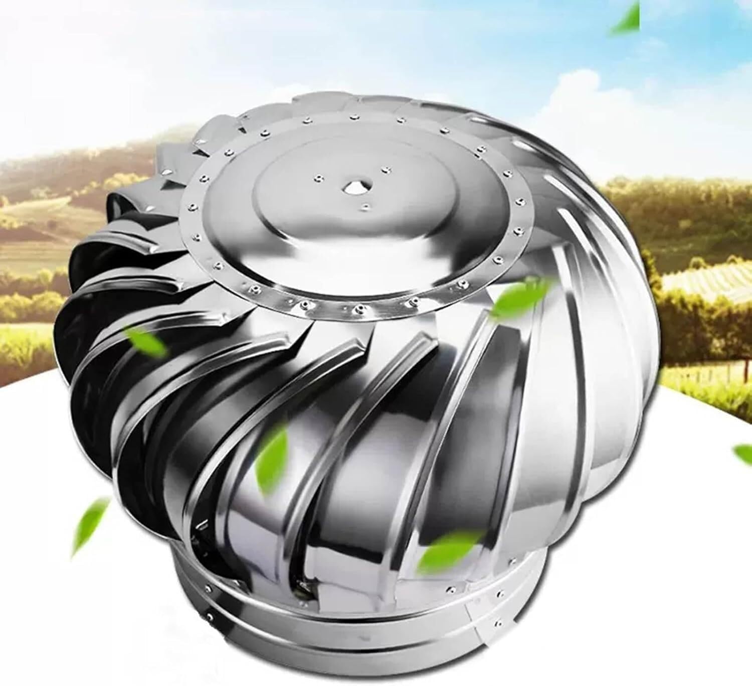 JvFbjLF Roof Ventilators Duct Ventilators 304 Stainless Steel Vents Wind Ventilators Chimney Rotary Vent Fans(160mm)