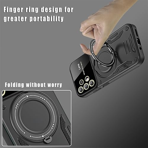 Miniatura 7 de Funda para Samsung Galaxy A13 4G con protector de lente de cámara, protección contra caídas de grado militar a prueba de golpes con función de atril