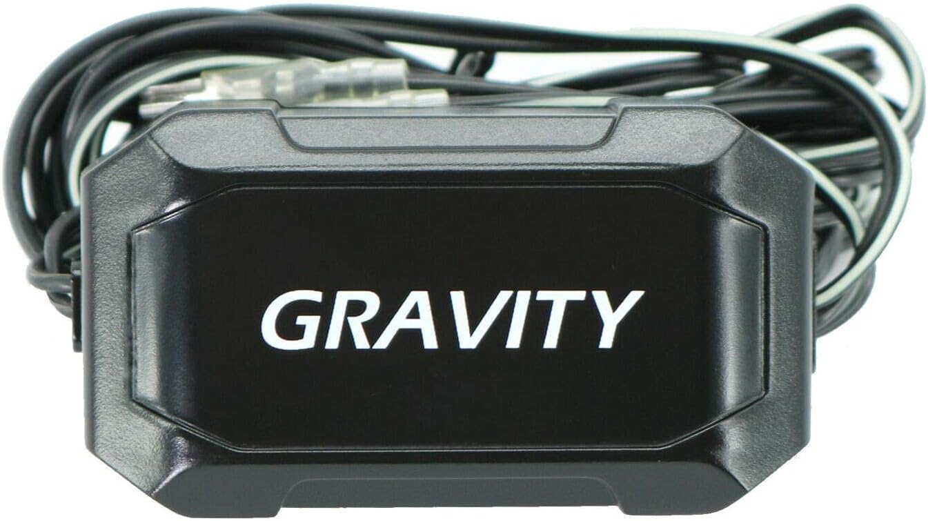 Black passive crossover unit with 'GRAVITY' logo and wiring