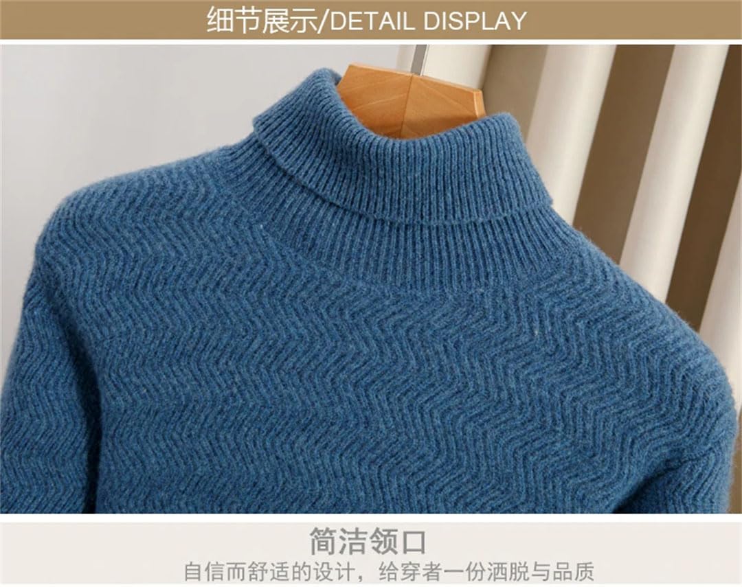 Vogrtcc Suéter De Cachemira con Cuello Alto para Hombre Invierno Tallas Grandes