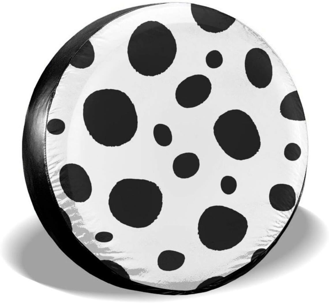 Now free shipping Jrt84p@C Spare Tire Cover Black dot Painted Pattern Hand Waterpr Import