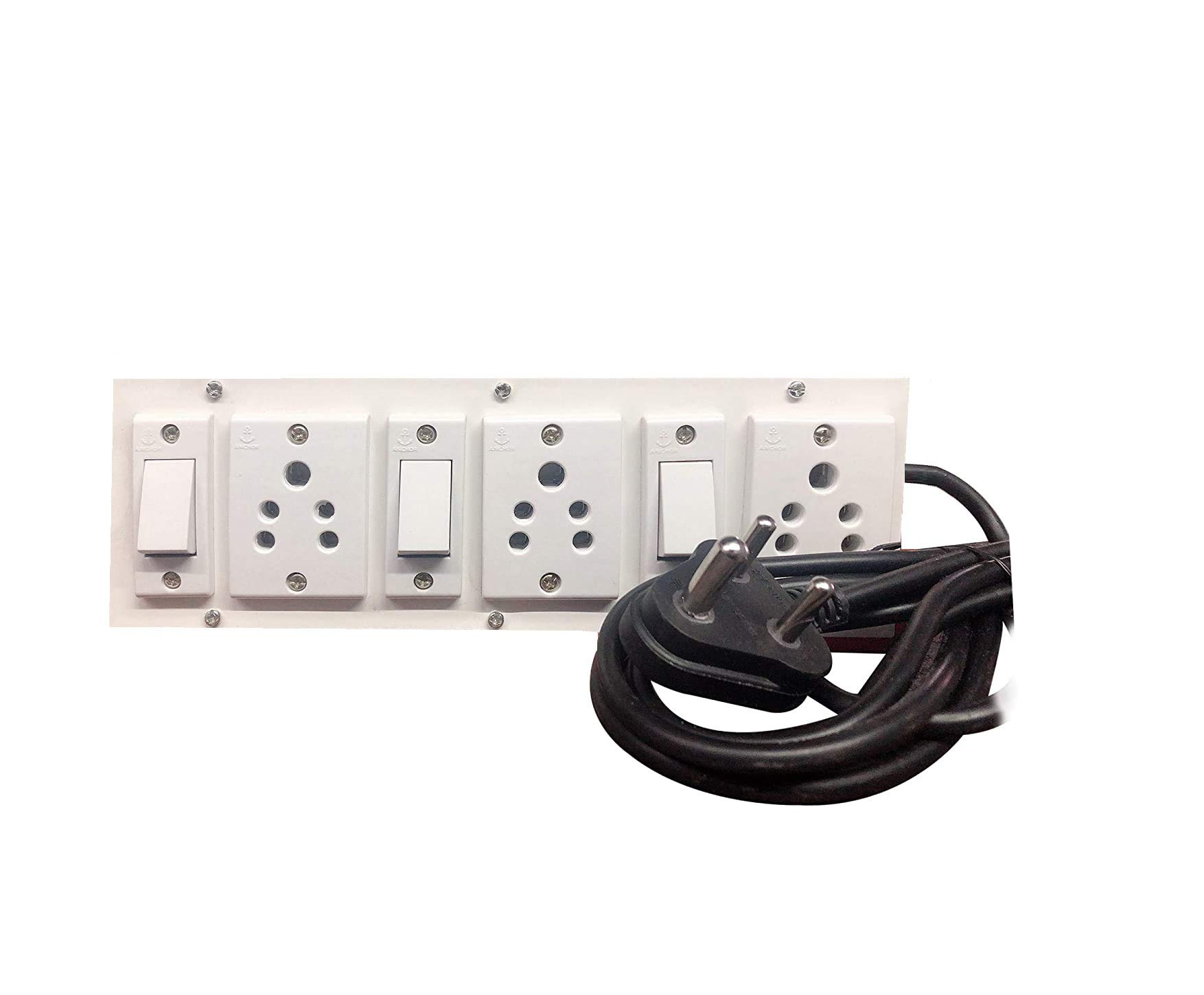 Wooden Extension Switch Board with 3 Sockets and 3 Switches, Multi Electrical Extension Board (Only Board)-image-31
