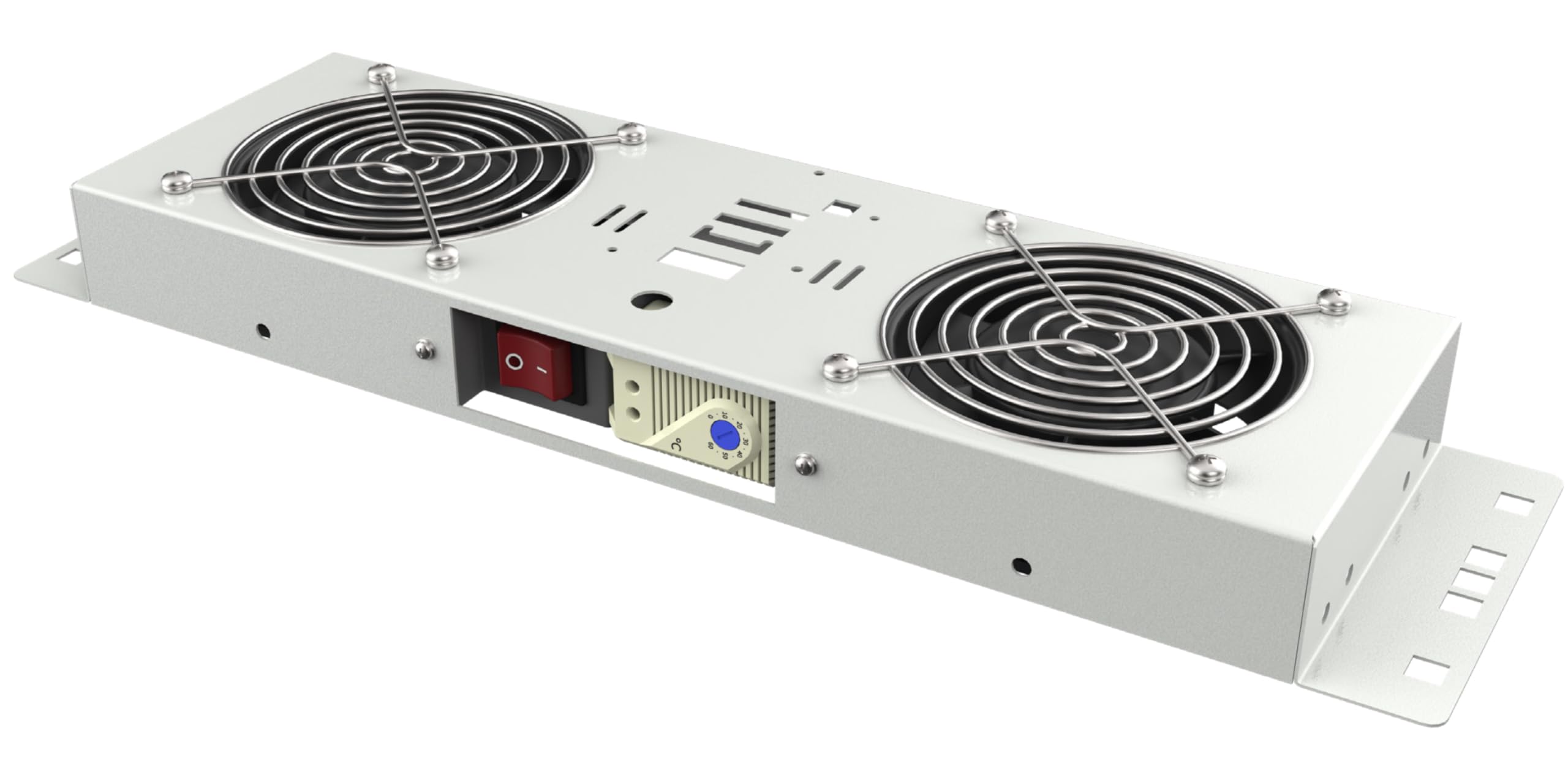 Techly Professional 364989 Kit di Ventilazione a Soffitto per Rack 19" IP55 2 Ventole Grigio Grigio