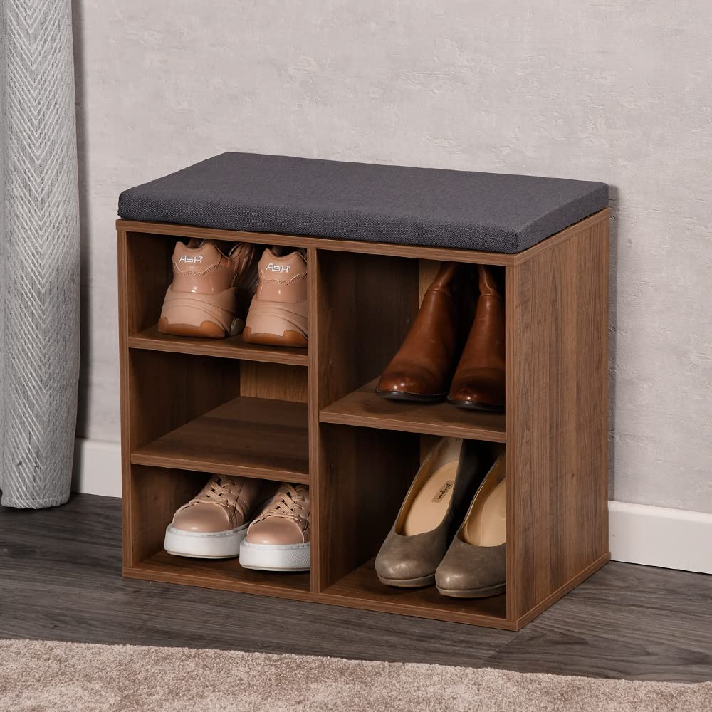 Scarpiera Moderna Con Cuscino - Rosso, 51,5x29,5x48 Cm, Fino A 5 Paia Di Scarpe - Foto 2