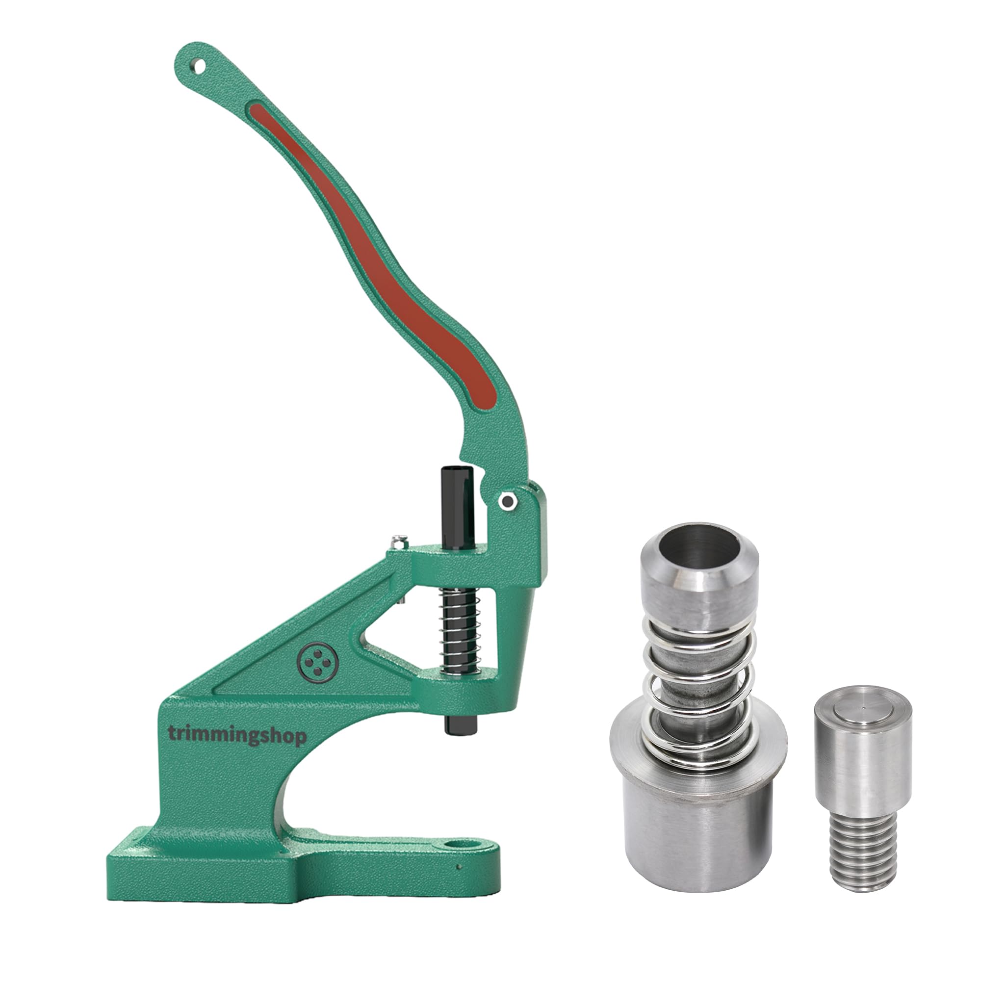 Event Decor Shop Juego de troqueles de 6 mm con cabeza redonda de cúpula punk, herramienta de instalación con máquina de prensa manual verde para proyectos de bricolaje, manualidades en cuero, ropa