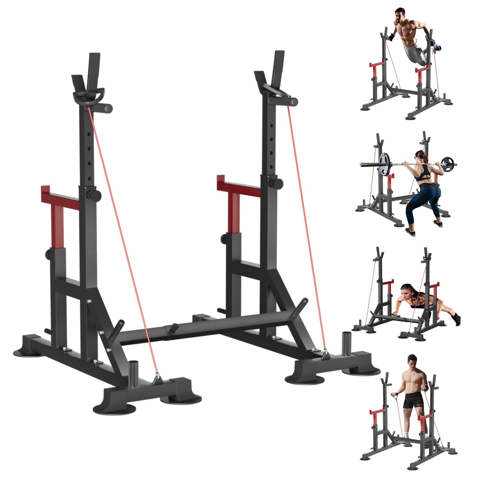 Bench Budget Squat Rack Weight Bench Adjustable Stand Barbell Rack
