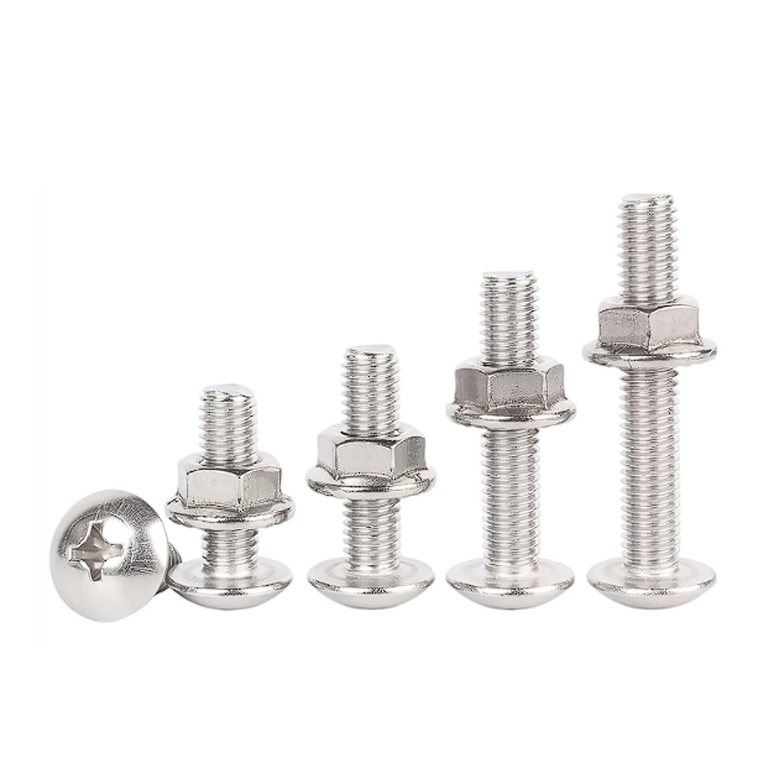 Kit de tuercas y pernos cruzados de cabeza plana grande M6 de acero inoxidable 304, 40 juegos, tornillos cruzados avellanados extra anchos Tornillos industriales(M6x60 [40 sets])