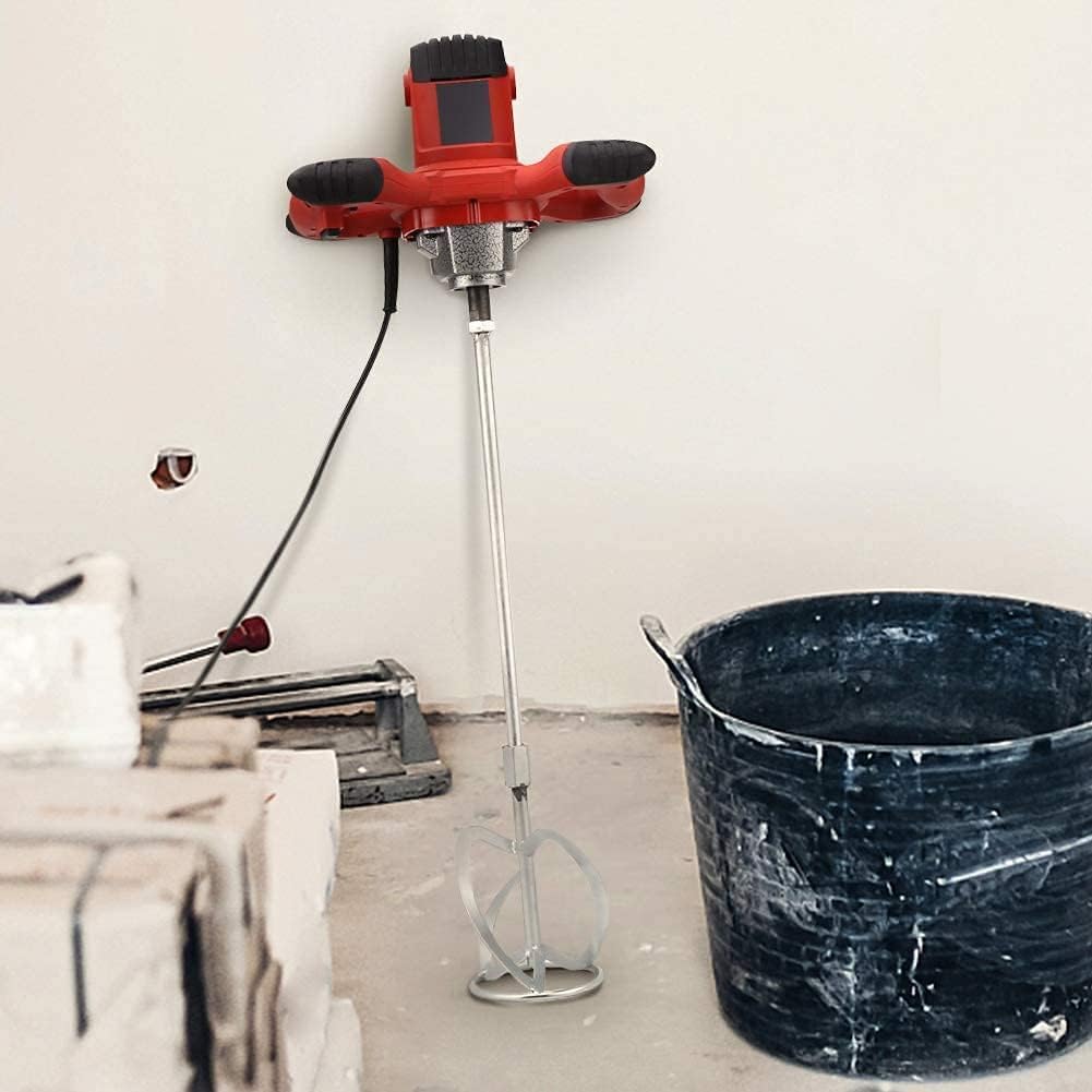 Miscelatore Elettrico 1400W per colla malta cemento vernici con frusta e cavo da 3 metri agitatore attacco M14 con 6 velocità Regolabili impugnatura ergonomica e sistema antivibrante