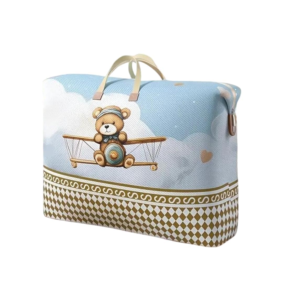 KRIDARSH New Cute Multipurpose Use Storage Organizer Bag for Clothes, Toys, Books, Blanket, Travel & Wardrobe Storage | Foldable Fabric Storage Basket with Handles for Home Organization-image-14