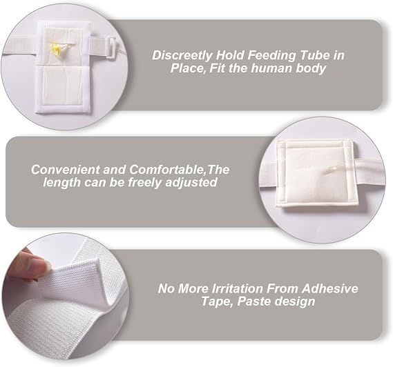 Feeding Tube Belt, Adjustable Soft Comfortable Feeding Tube Holder for Peritoneal Dialysis Accessories 2Pcs Peritoneal Dialysis Belt, Peg Holder, Pd Catheter