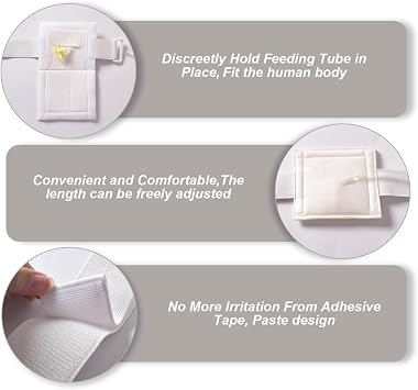 Feeding Tube Belt, Adjustable Soft Comfortable Feeding Tube Holder for Peritoneal Dialysis Accessories 2Pcs Peritoneal Dialysis Belt, Peg Holder, Pd Catheter