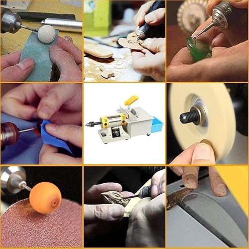 Miniatura 2 de 110 V joyería pulido máquina de pulido, joyería de roca de pulido banco de tampón torno y pulidor máquina herramienta kits 350 W DIY multifunción