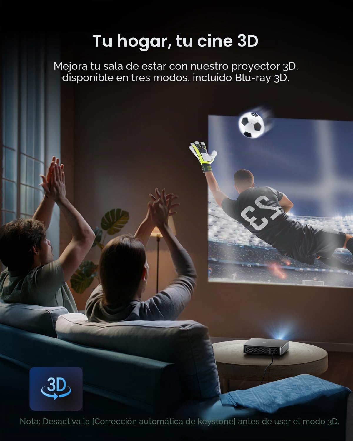 Dangbei Atom Mini Proyector, 1200 Lúmenes ISO, 3D Ready, Netflix Oficial, 1080p HD con Entrada 4K HDR, Pantalla de 180”, HDR10, Altavoces 2x5W Dolby Audio, Proyector con WiFi y Bluetooth