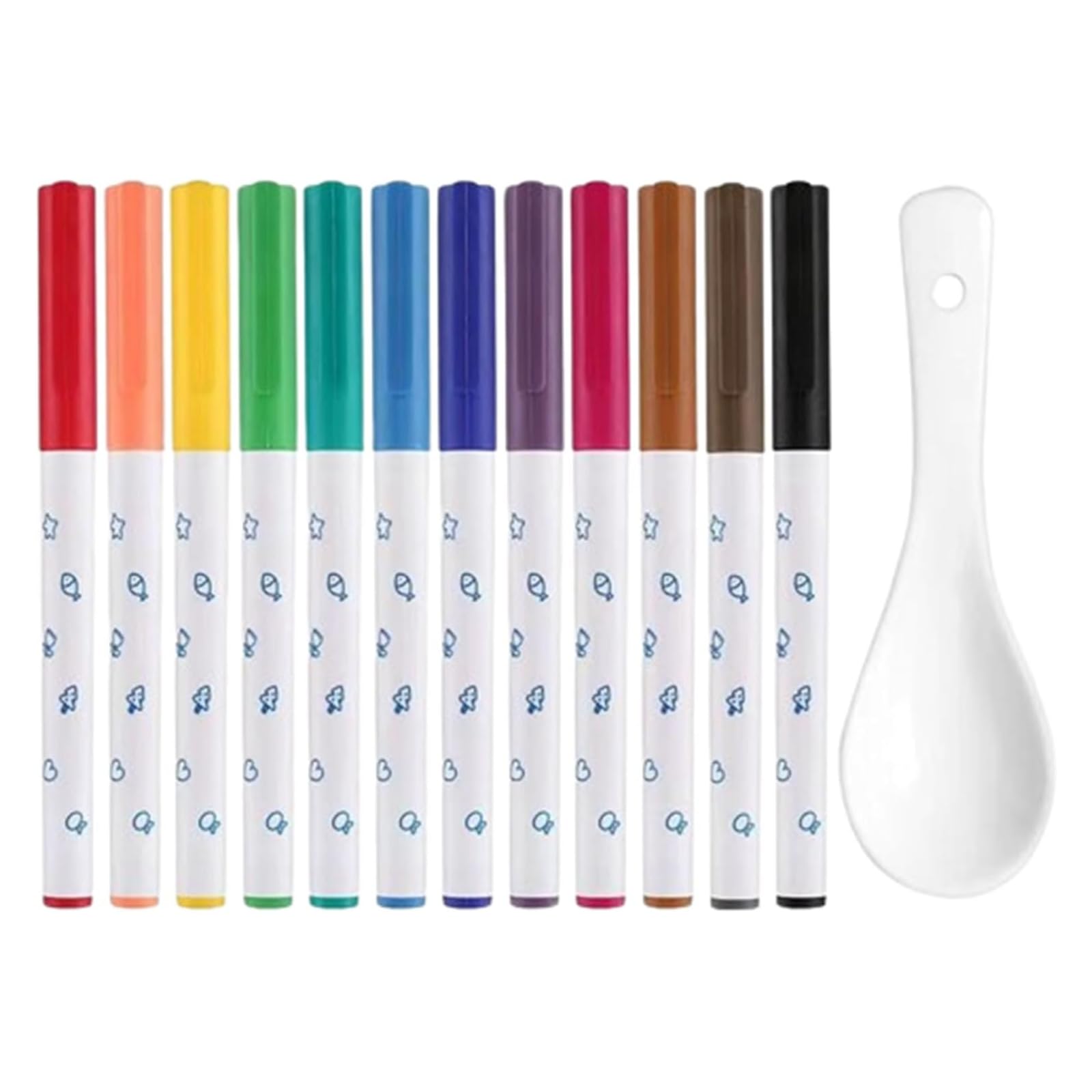 - マジックキッズペイント マジックペイント キッズ スプーン付きマジック水彩ペン、水中塗装用フローティングペン、ホワイトボードマーカー、消せる水性マーカー、多目的おもちゃギフト 12本 (ピクチャーカラー*12) [並行輸入品]
