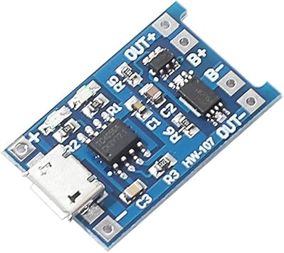 DEVMO 5pcs TP4056 Charging Module 5V Micro USB 1A 18650 Lithium Charging Board with Protection Charger Module with Dual Protection Function