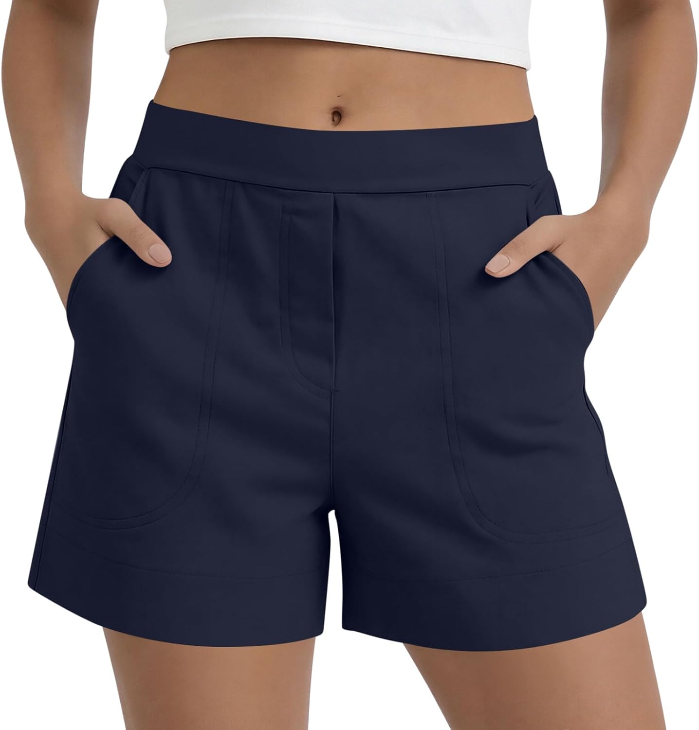 Shorts for Women Summer Mid Rise Shorts Lounge Comfy Casual Dressy Outfits with Pockets Beach Vacation Clothes