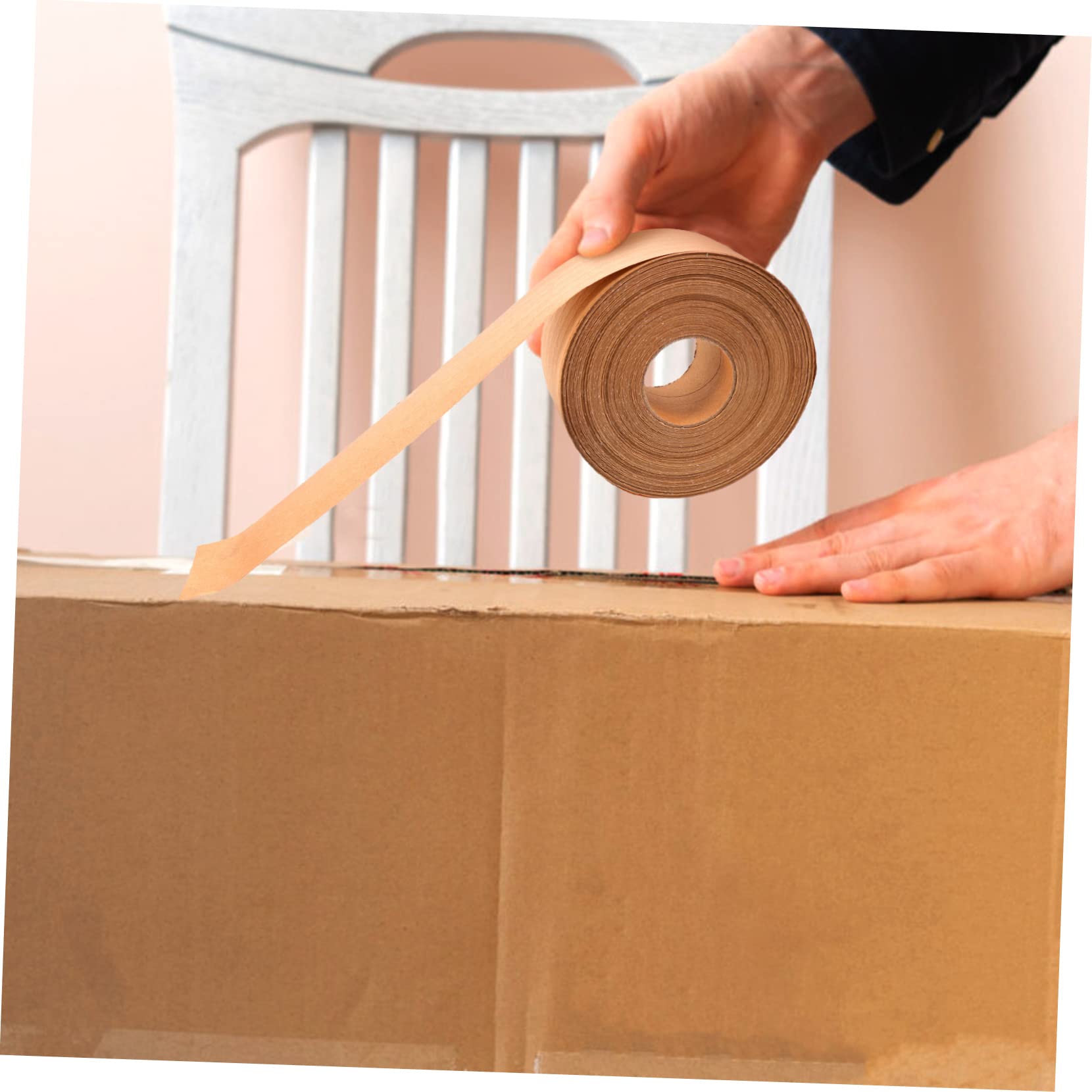 Angoily Papierklebeband Selbstklebend Beschreibbar für Verpackung Basteln Wasserfestes Dichtungspapierband mit Starkem Haftung kein Verziehen Leicht Abreißbar zum Versiegeln von Bilderrahm