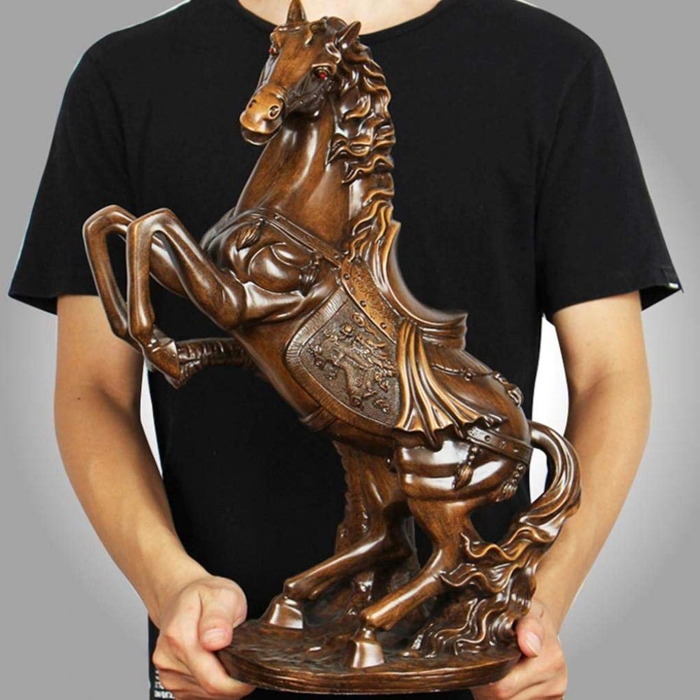Grande Sculpture De Cheval Feng Shui En Résine Symbole De Réussite Animal Ornement Accessoires Décoration Maison Artisanat Cadeau Superbe Cadeau équestre Pour Tout Amateur D'équitation, C Art