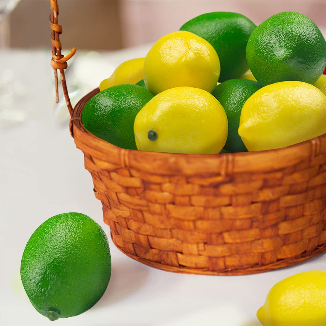 15 Uds limones artificiales fruta Artificial limón amarillo espuma