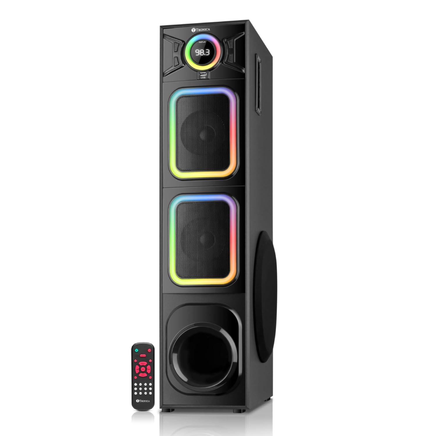 TRONICA AI999 Carol Bluetooth Home Theater System, 110W Tower speakerwith FM/PenDrive/AUX/FM Party Speaker with RGB Lights & All Functional Remote Sound Blaster with Smart TV connectivity-image-17